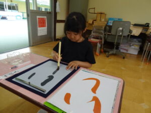 まずは、水書きの様子