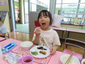 頑張って育てたオクラは最高においしかったね♪の様子